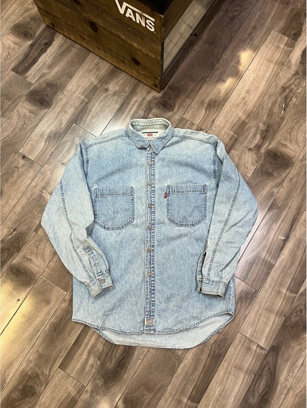 Vintage 90s Levi's Red Tab Denim Overshirt Button Up Medium